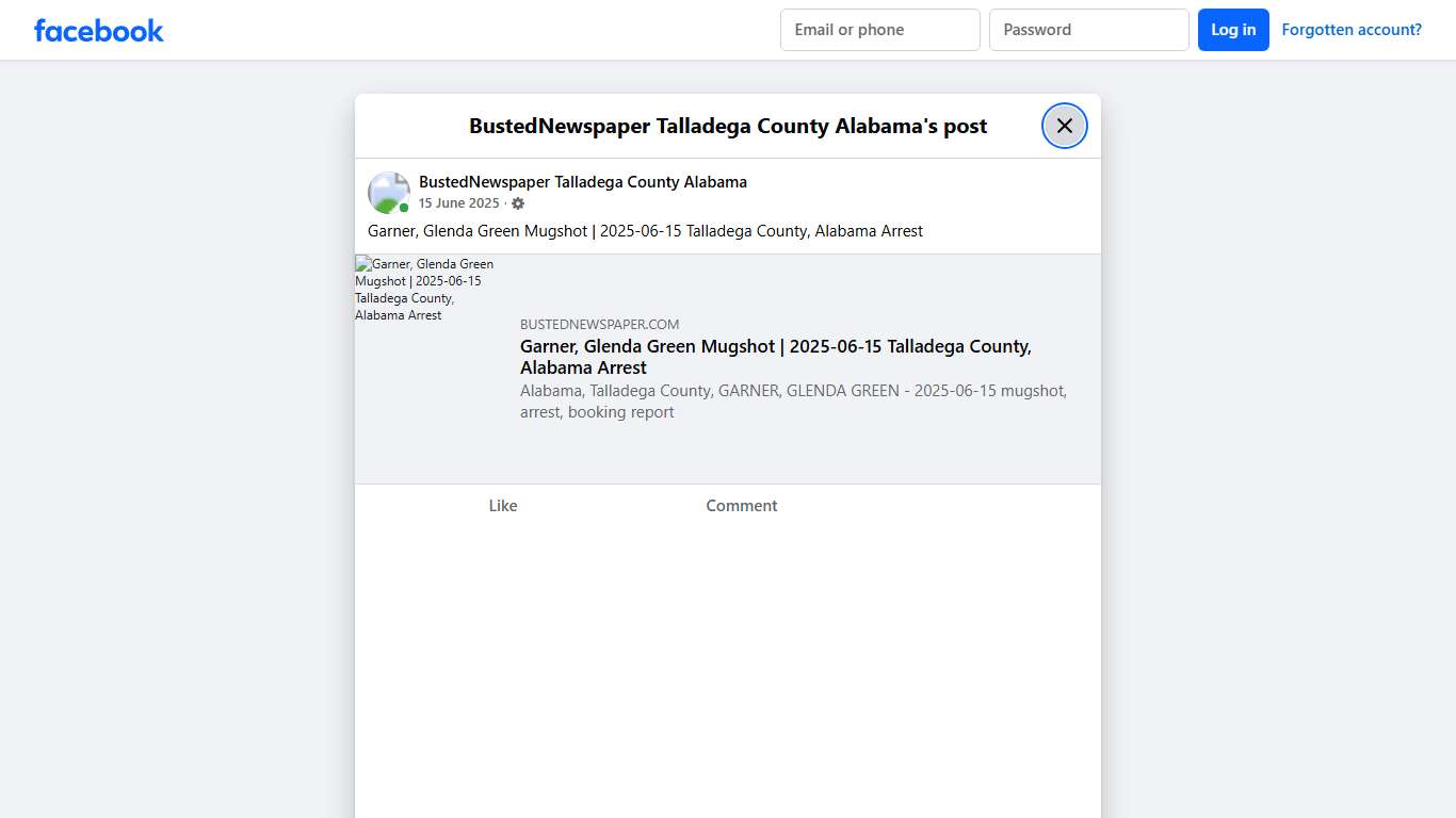 Garner, Glenda... - BustedNewspaper Talladega County Alabama Facebook